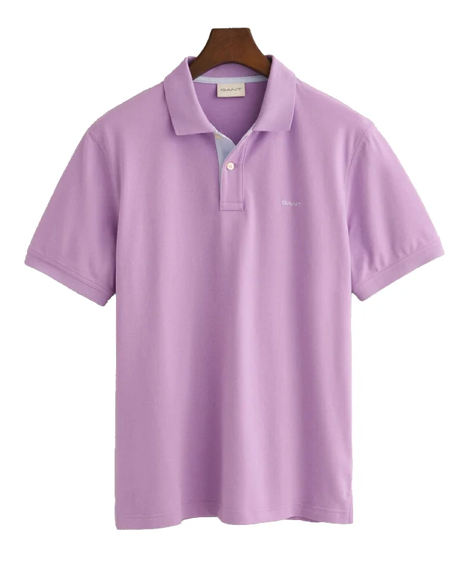 Women's Plus-Size Outfit Regular Fit Contrast Pique Polo Shirt - Orchid Lilac