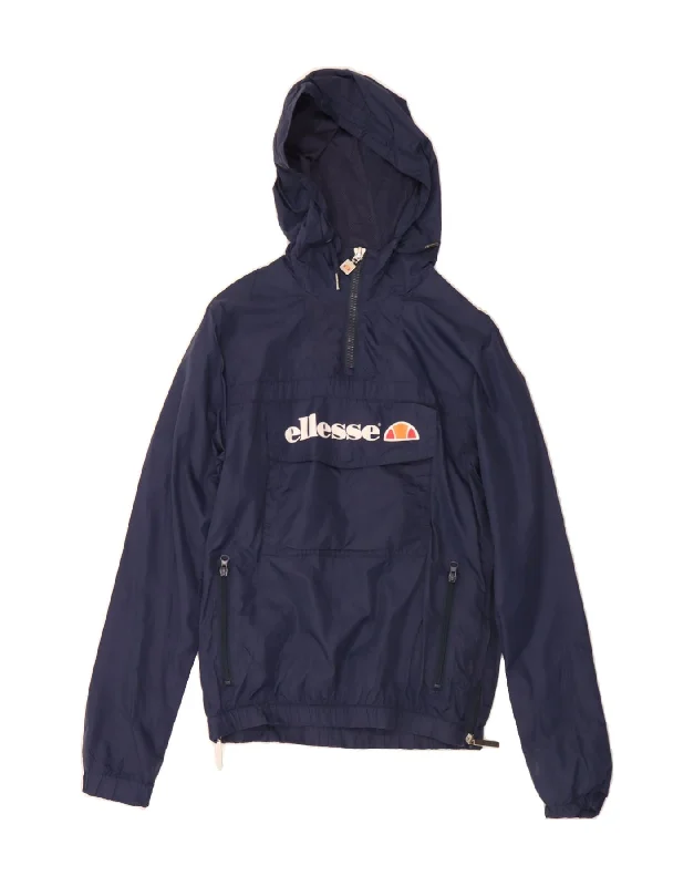 Fashion Women's Clothing ELLESSE Womens Graphic Hooded Anorak Jacket UK 6 XS Navy Blue Nylon Fashion Women's Clothing ELLESSE Womens Graphic Hooded Anorak Jacket UK 6 XS Navy Blue Nylon