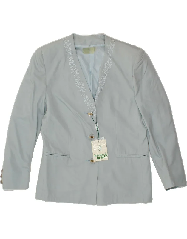 Minimalist Women's Fashion Clothing VINTAGE Womens 3 Button Blazer Jacket UK 14 Medium Blue Floral Minimalist Women's Fashion Clothing VINTAGE Womens 3 Button Blazer Jacket UK 14 Medium Blue Floral