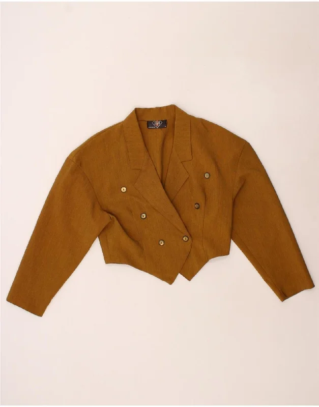 Elegant Women's Clothing Online VINTAGE Womens Double Breasted Crop Blazer Jacket UK 14 Medium Brown Elegant Women's Clothing Online VINTAGE Womens Double Breasted Crop Blazer Jacket UK 14 Medium Brown