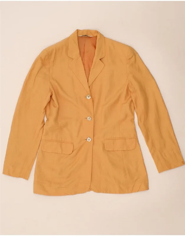 Chic Clothing For Women LAURA ASHLEY Womens Long Sleeve 3 Button Blazer Jacket UK 12 Medium Yellow