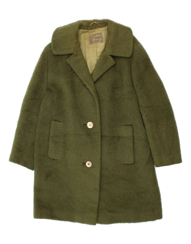 Women's Sports Apparel VINTAGE Womens Overcoat UK 12 Medium Green Winter