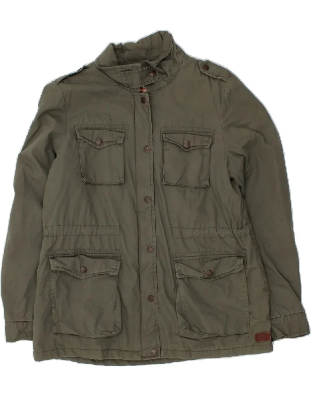 Women's Activewear Attire FAT FACE Womens Military Jacket UK 16 Large  Khaki Cotton