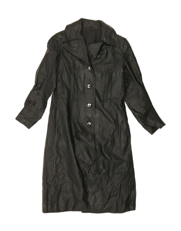 Women's Fashionable Attire For Work VINTAGE Womens Leather Coat IT 46 Large Green Leather Women's Fashionable Attire For Work VINTAGE Womens Leather Coat IT 46 Large Green Leather