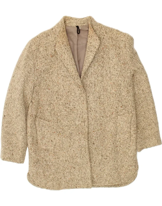 Stylish And Comfortable Clothing For Women VINTAGE Womens Long Sleeve 3 Button Blazer Jacket UK 18 XL Beige Flecked