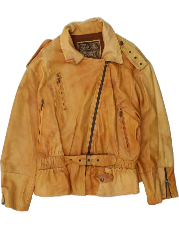 Women's Trendy Activewear Apparel VINTAGE Womens Leather Jacket UK 16 Large Brown Leather Women's Trendy Activewear Apparel VINTAGE Womens Leather Jacket UK 16 Large Brown Leather