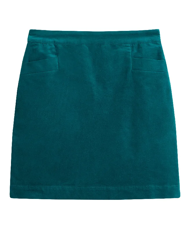 Edgy Fashion Coral Velvet Skirt - Bright Teal