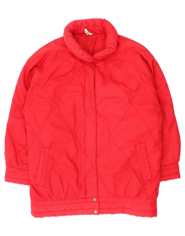 Casual Attire For Women VINTAGE Womens Oversized Padded Jacket US 14 XL Pink Polyester Casual Attire For Women VINTAGE Womens Oversized Padded Jacket US 14 XL Pink Polyester