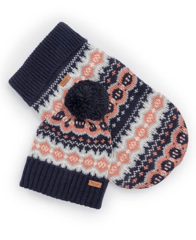 Women's Online Boutique Case Fairisle Dog Gift Set - Pink/Navy