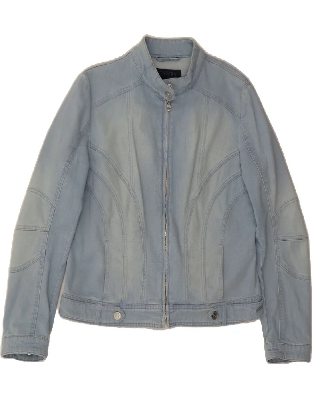 Women's Sporty Clothes ESCADA Womens Denim Jacket IT 42 Medium Blue Cotton