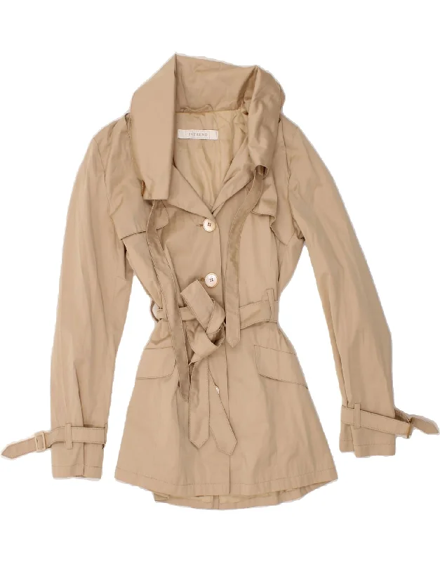 Formal Attire For Women INTREND Womens Overcoat UK 10 Small Beige Polyester