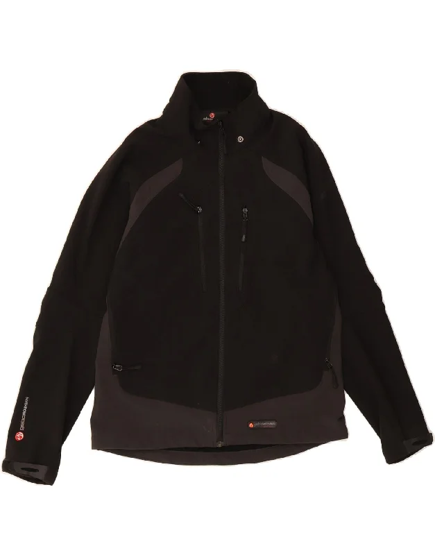 Women Wear Boutique VINTAGE Womens Windbreaker Jacket UK 16 Large Black Colourblock Polyester