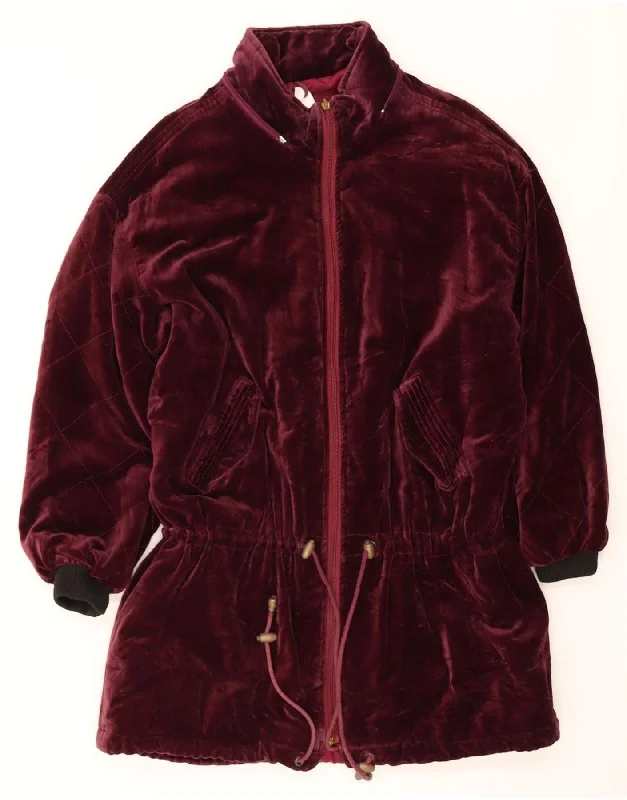 Chic Women's Clothing VINTAGE Womens Velvet Overcoat UK 18 XL Burgundy