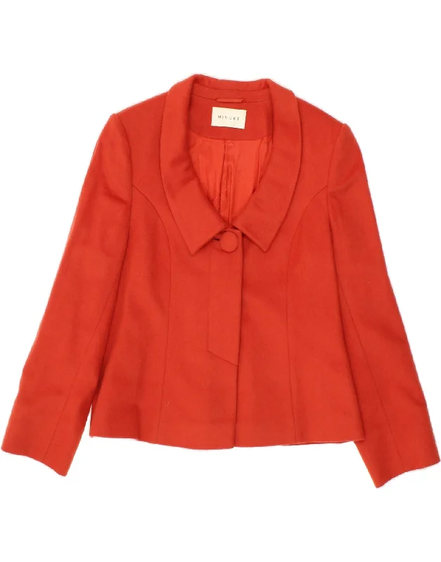 Clothing Sales MINUET Womens Crop 1 Button Blazer Jacket UK 10 Smal  Red Wool