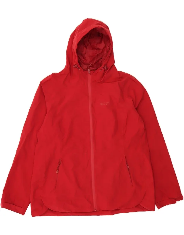 Women's High-Fashion Apparel MOUNTAIN WAREHOUSE Womens Hooded Rain Jacket UK 18 XL Red Polyester