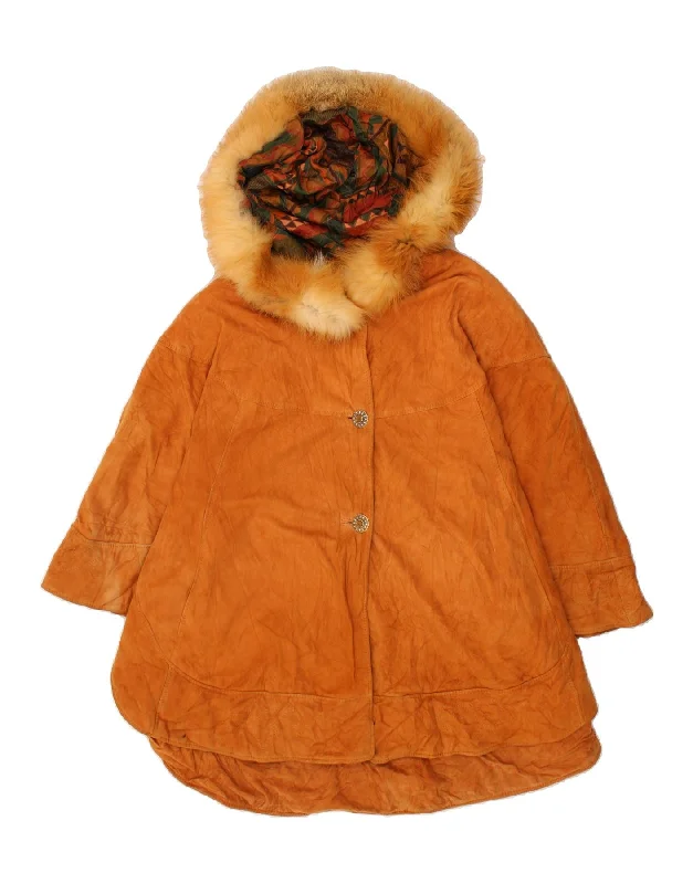 Best Online Boutiques VINTAGE Womens Hooded Poncho Leather Coat IT 44 Medium Brown Leather Best Online Boutiques VINTAGE Womens Hooded Poncho Leather Coat IT 44 Medium Brown Leather