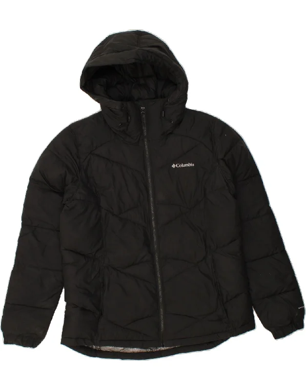 Trendy Street Style Clothing COLUMBIA Womens Omni-Heat Hooded Padded Jacket UK 16 Large Black Polyester