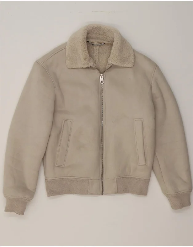 Chic Clothing For Women ZARA Womens Sherpa Jacket UK 10 Small Grey Polyester