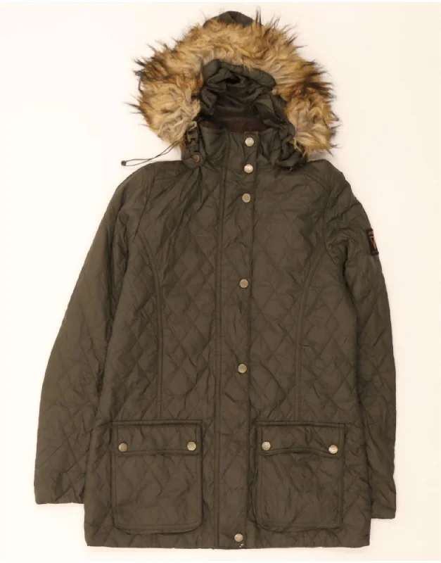 Women's Travel Apparel MUSTO Womens Loose Fit Hooded Quilted Jacket UK 8 Small Green Polyamide Women's Travel Apparel MUSTO Womens Loose Fit Hooded Quilted Jacket UK 8 Small Green Polyamide