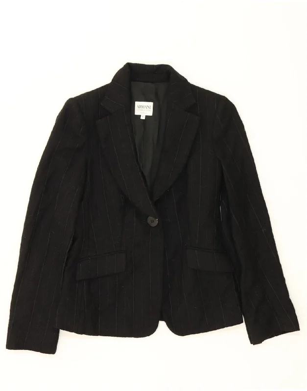 Women's Evening Wear ARMANI COLLEZIONI Womens 1 Button Blazer Jacket IT 40 Small Black Striped Women's Evening Wear ARMANI COLLEZIONI Womens 1 Button Blazer Jacket IT 40 Small Black Striped