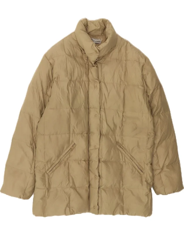 Vintage Women's Fashion SERGIO TACCHINI Womens Oversized Padded Coat UK 14 Medium Beige Vintage Women's Fashion SERGIO TACCHINI Womens Oversized Padded Coat UK 14 Medium Beige