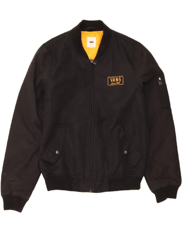 Clothing Store VANS Womens Bomber Jacket UK 6 XS Black Polyester