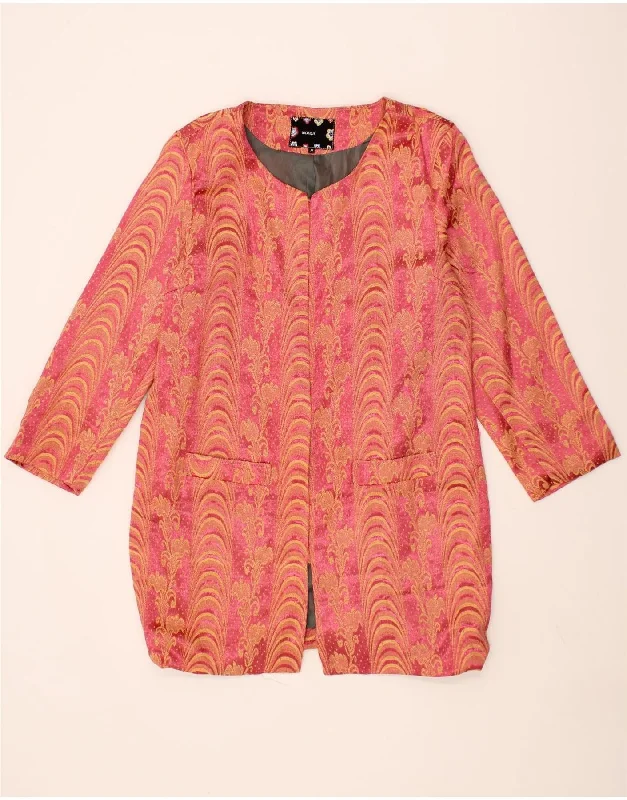 Casual Outfit For Women VINTAGE Womens Blazer Jacket UK 18 XL Pink Floral Cotton