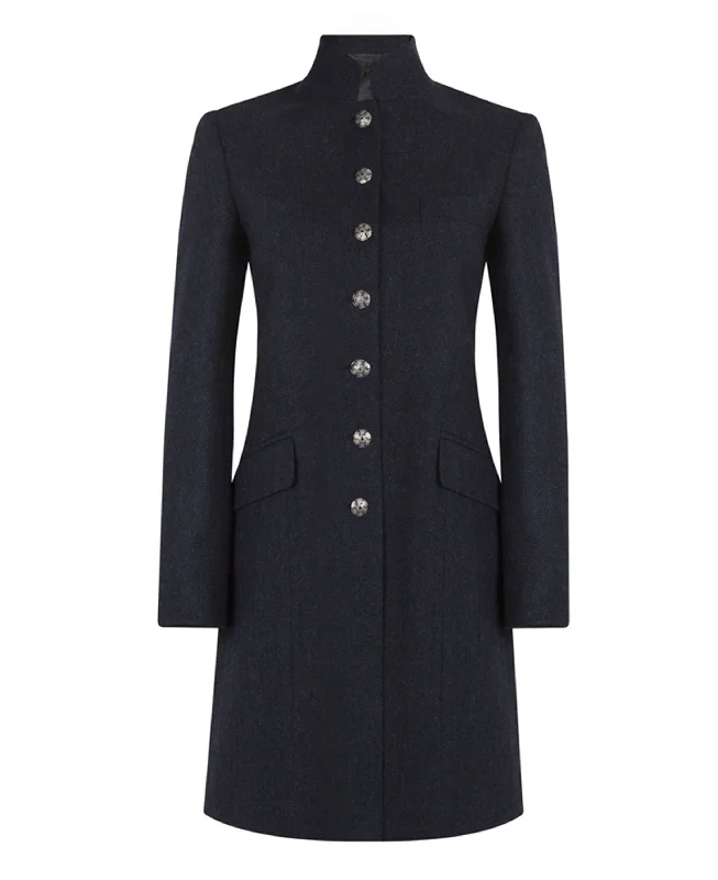 Casual Women's Clothing Alexandra Coat - Navy Herringbone