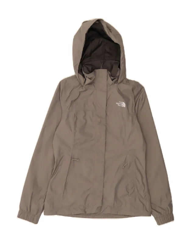 Women's Office Clothing THE NORTH FACE Womens Hooded Rain Jacket UK 6 XS Grey Nylon