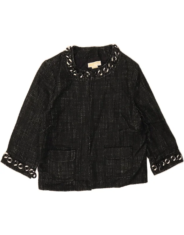 Trendy Athleisure Clothing For Women MICHAEL KORS Womens Open 3/4 Sleeve Bolero Jacket UK 18 XL Black Flecked Trendy Athleisure Clothing For Women MICHAEL KORS Womens Open 3/4 Sleeve Bolero Jacket UK 18 XL Black Flecked