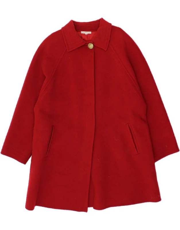 Women's Contemporary Clothing VINTAGE Womens Overcoat IT 46 Large Red Cashmere