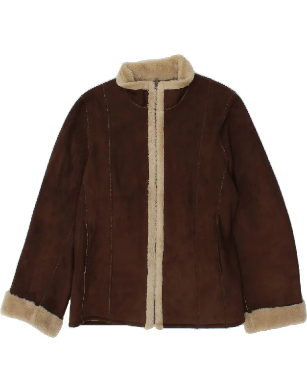 Women's Clothing Boutique LEE VALLEY Womens Sherpa Jacket UK 18 XL Brown Polyester