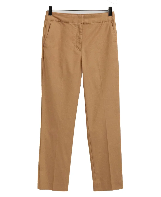 Luxury Women's Clothing Slim Cigarette Slacks - Warm Khaki