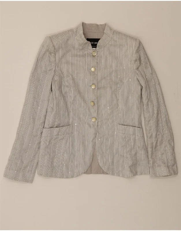 Casual Clothing For Women GIORGIO ARMANI Womens 5 Button Blazer Jacket IT 44 Medium Grey Pinstripe Casual Clothing For Women GIORGIO ARMANI Womens 5 Button Blazer Jacket IT 44 Medium Grey Pinstripe