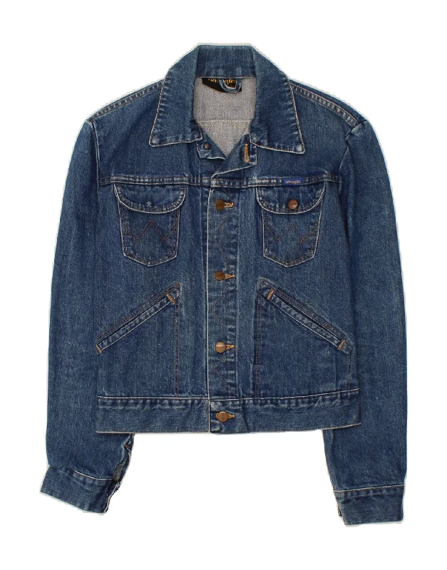 Women's Resort Attire WRANGLER Womens Denim Jacket IT 42 Medium Blue Cotton