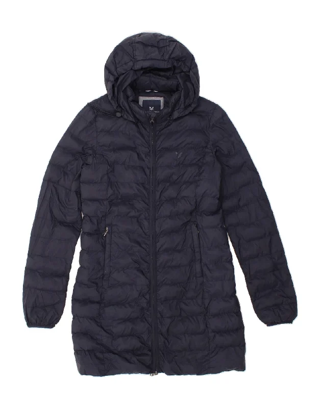 Woman Clothing CREW CLOTHING Womens Hooded Padded Coat UK 8 Small Navy Blue Polyester Woman Clothing CREW CLOTHING Womens Hooded Padded Coat UK 8 Small Navy Blue Polyester