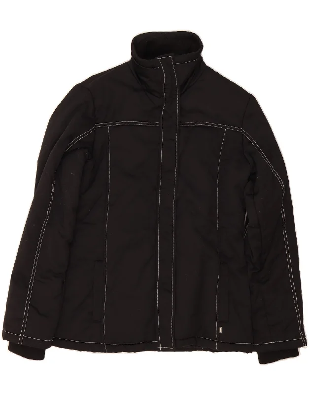 Women's Formal Event Outfit ASICS Womens Bomber Jacket UK 12 Medium Black Nylon