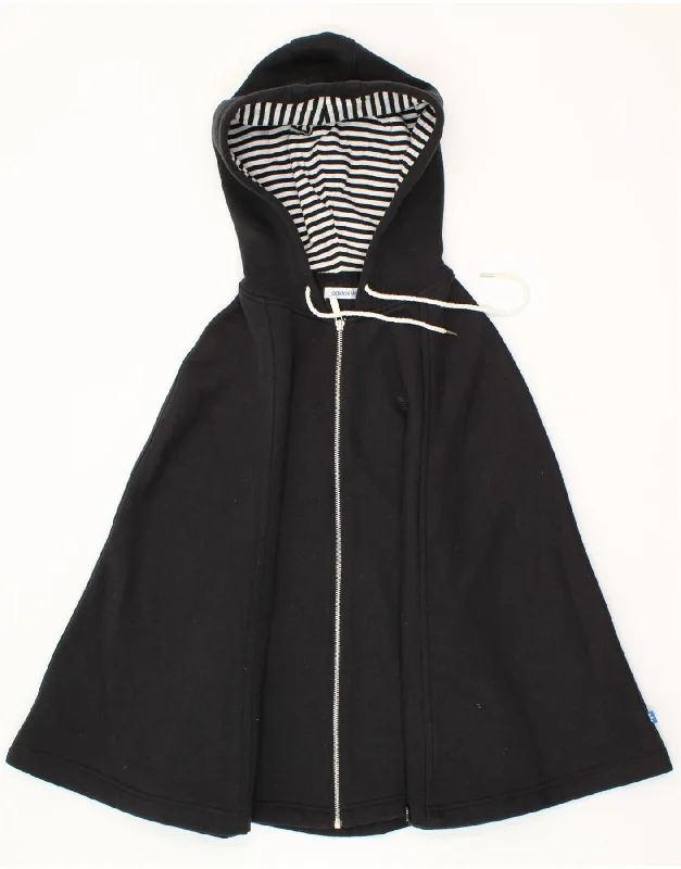 Relaxed Style ADIDAS Womens Hooded Poncho Coat EU 34 Small Black Polyester