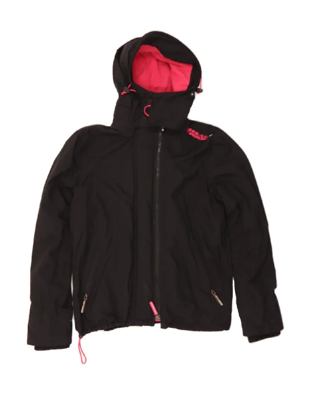 Casual Women's Clothing Online SUPERDRY Womens Windcheater Hooded Windbreaker Jacket UK 18 XL Black Nylon Casual Women's Clothing Online SUPERDRY Womens Windcheater Hooded Windbreaker Jacket UK 18 XL Black Nylon