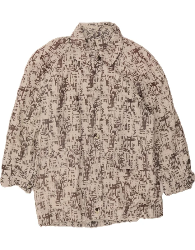 Feminine Dresses for Women in Bold Prints VINTAGE Womens Abstract Pattern Windbreaker Coat EU 44 XL Beige Polyester Feminine Dresses for Women in Bold Prints VINTAGE Womens Abstract Pattern Windbreaker Coat EU 44 XL Beige Polyester