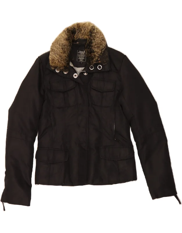 Women's Travel Attire BEST COMPANY Womens Padded Jacket UK 10 Small Black Polyester