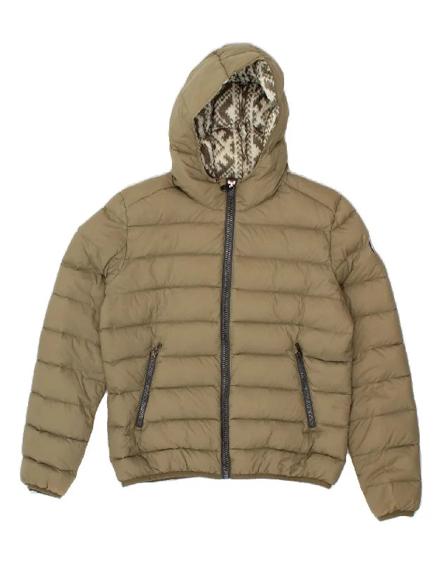 Women's Professional Apparel COLMAR Womens Hooded Padded Jacket IT 46 Large Beige Polyamide