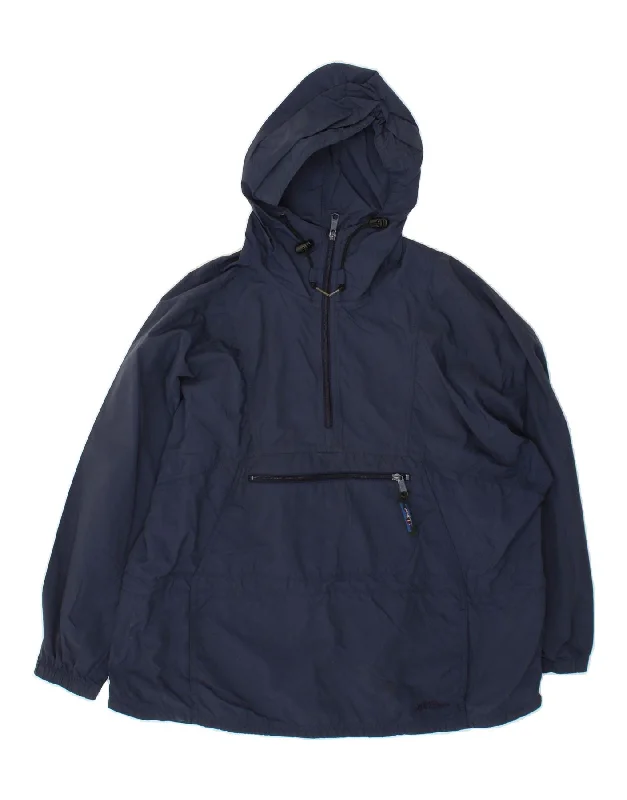 Athleisure Wear L.L.BEAN Womens Oversized Hooded Anorak Jacket UK 16 Large Navy Blue Nylon Athleisure Wear L.L.BEAN Womens Oversized Hooded Anorak Jacket UK 16 Large Navy Blue Nylon