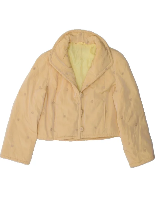 Flash Discount VINTAGE Womens Bolero Jacket UK 14 Large Yellow
