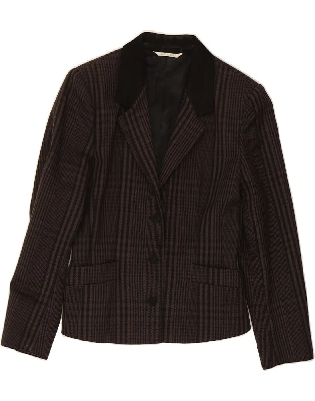 Women's Trendy Casual Clothes SPORTMAX Womens 3 Button Blazer Jacket UK 14 Medium Black Check Wool Women's Trendy Casual Clothes SPORTMAX Womens 3 Button Blazer Jacket UK 14 Medium Black Check Wool