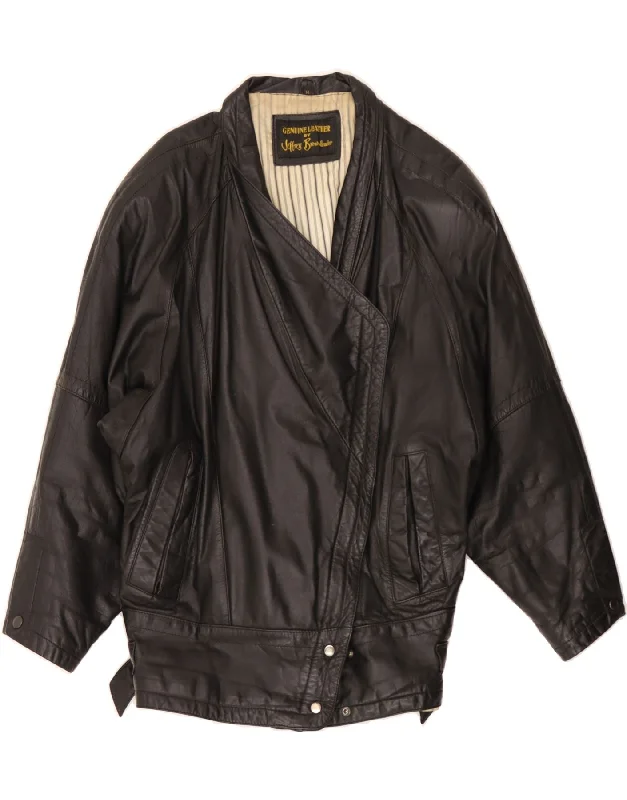 Formal Clothing For Women VINTAGE Womens Leather Jacket UK 14 Large Black Leather