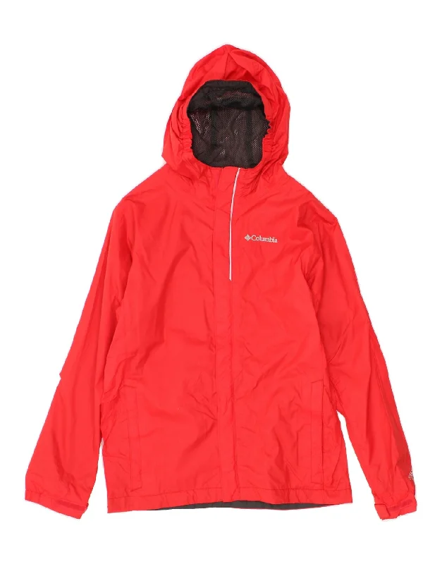 Chic Clothes For Women COLUMBIA Womens Hooded Rain Jacket UK 16 Large Red Nylon