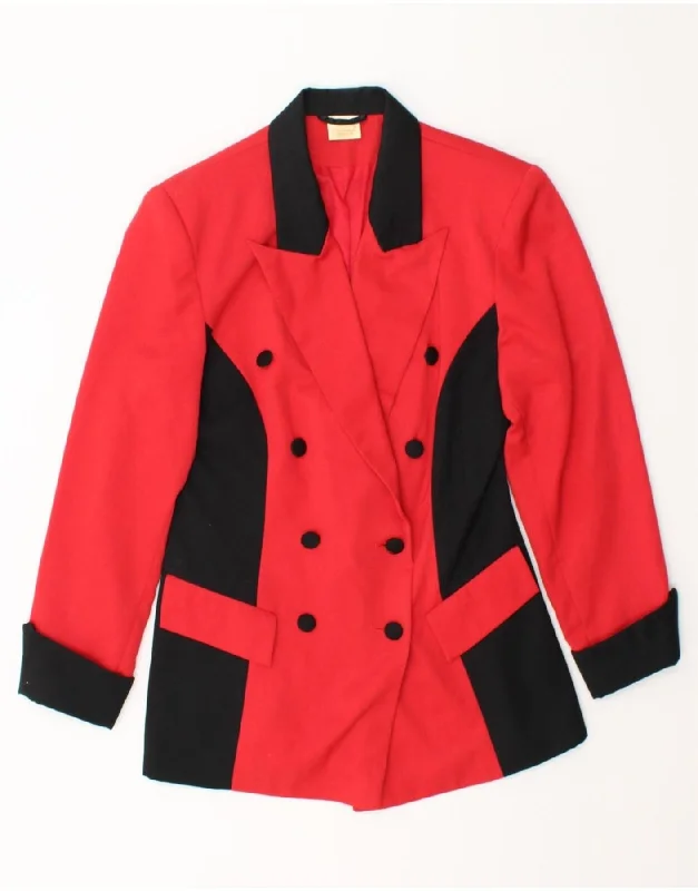Clothes Sales VINTAGE Womens Double Breasted Blazer Jacket EU 38 Medium Red Colourblock