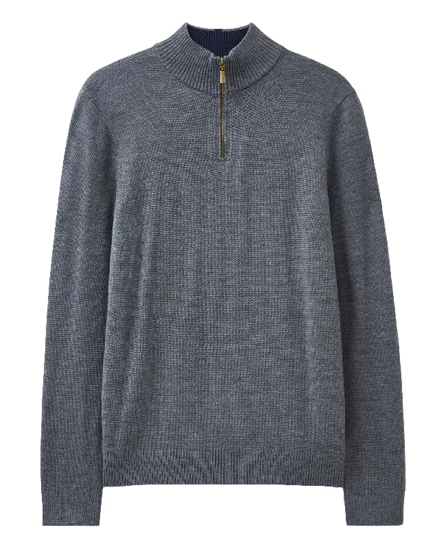 Chic Casual Wardrobe Essentials Newport Merino Jumper - Charcoal Grey