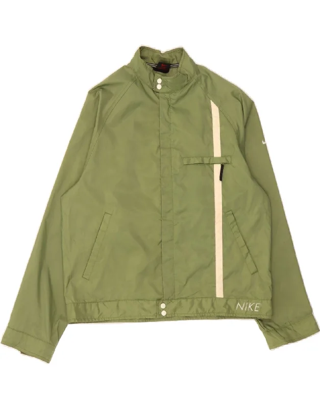 Sales For Clothes NIKE Womens Graphic Bomber Jacket UK 8/10 Medium Green Polyester